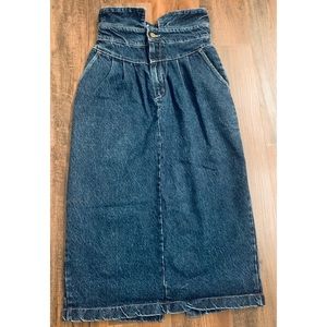 Vintage High Waist Denim Skirt